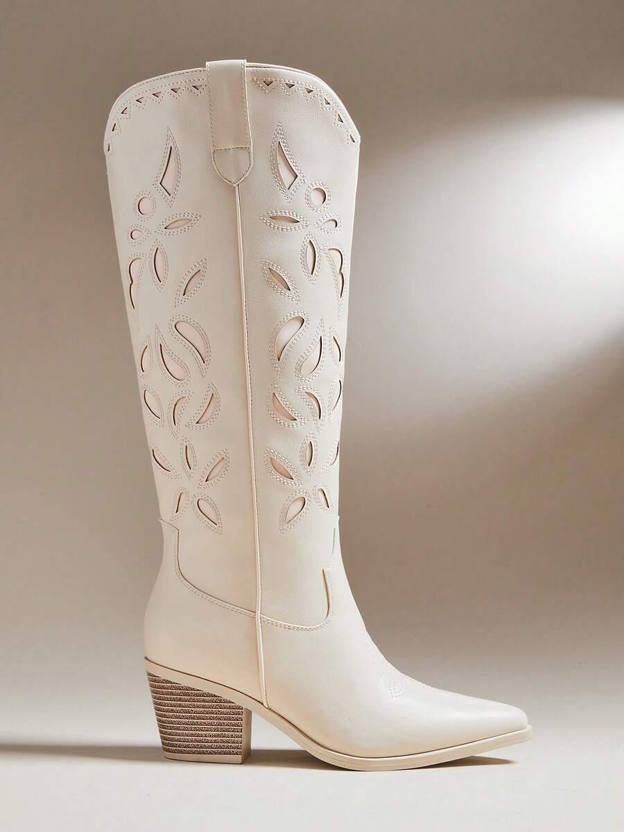SHEIN BEŻOWE KOZAKI KOWBOJKI W01__38,5