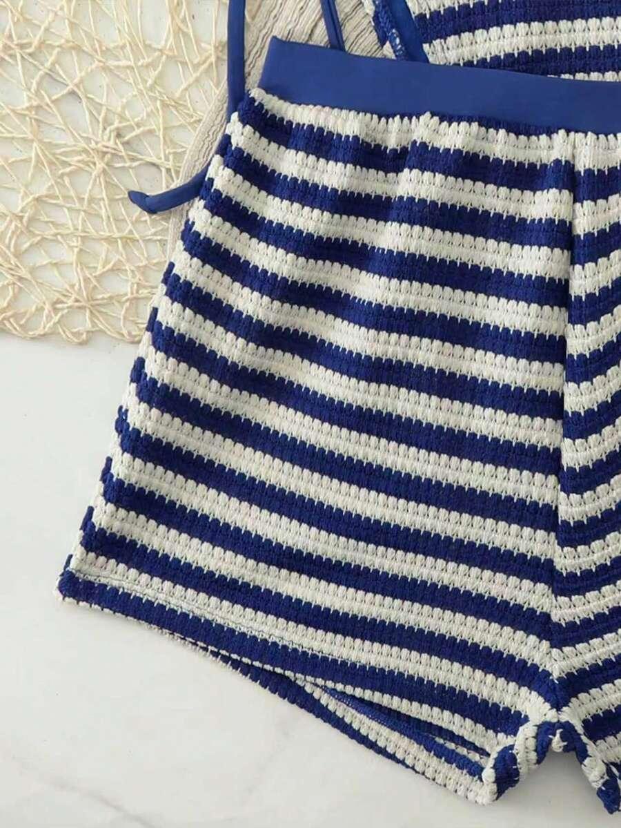 SHEIN TRZYCZĘŚCIOWY STRÓJ KĄPIELOWY KOMPLET S09__L