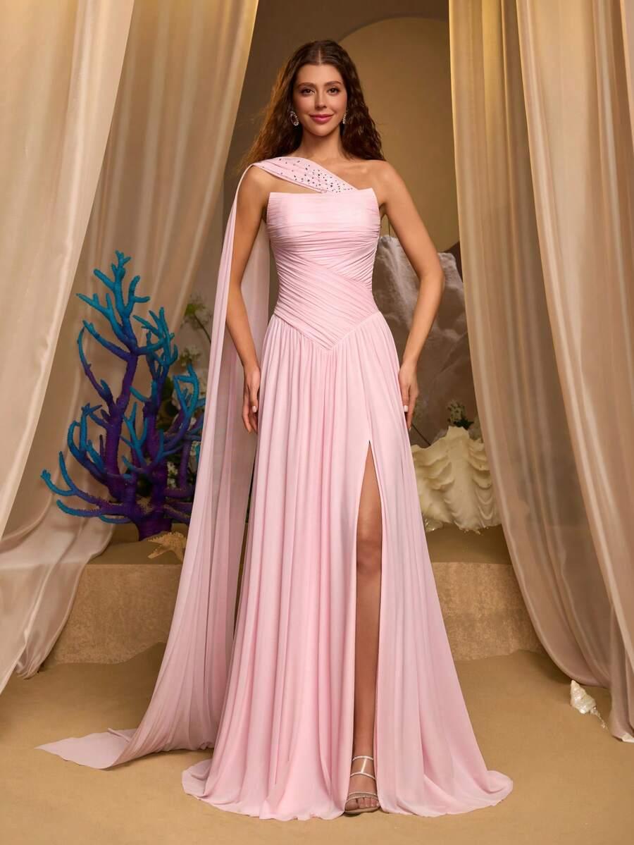 GLAMRAE RÓŻOWA MAXI SUKIENKA S06__XS