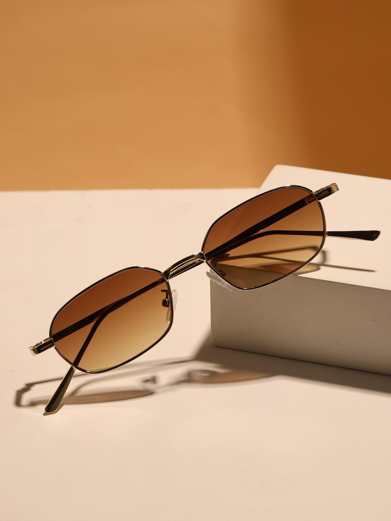 SHEIN OKULARY PRZECIWSŁONECZNE ZŁOTE OPRAWKI S07