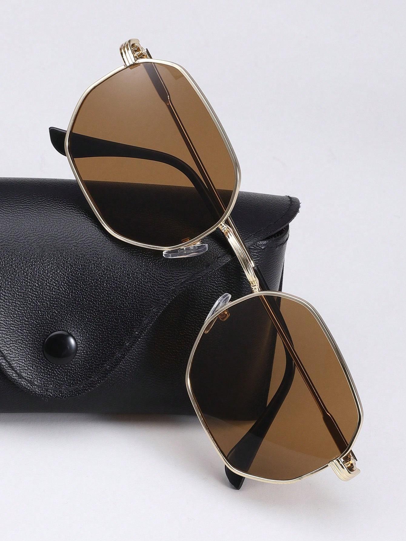 SHEIN ZŁOTE OKULARY PRZECIWSŁONECZNE S07