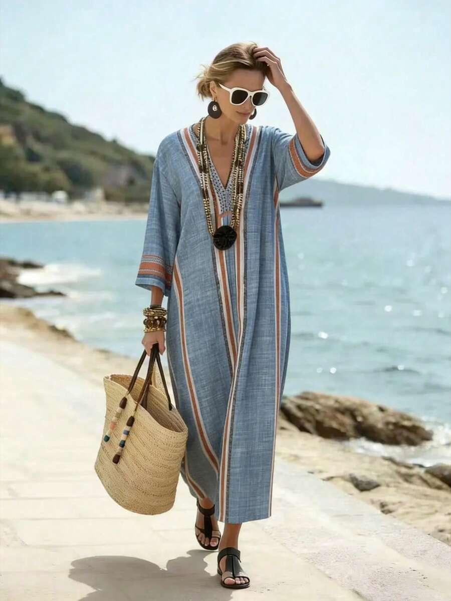 EMERY ROSE MAXI SUKIENKA V-NECK S06__3XL