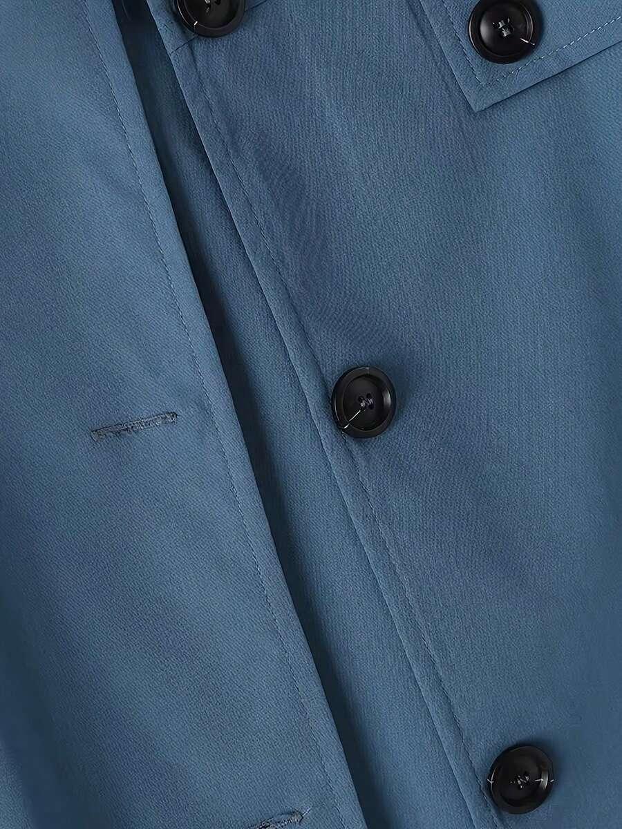 SHEIN NIEBIESKI PŁASZCZ TRENCZ W01__L