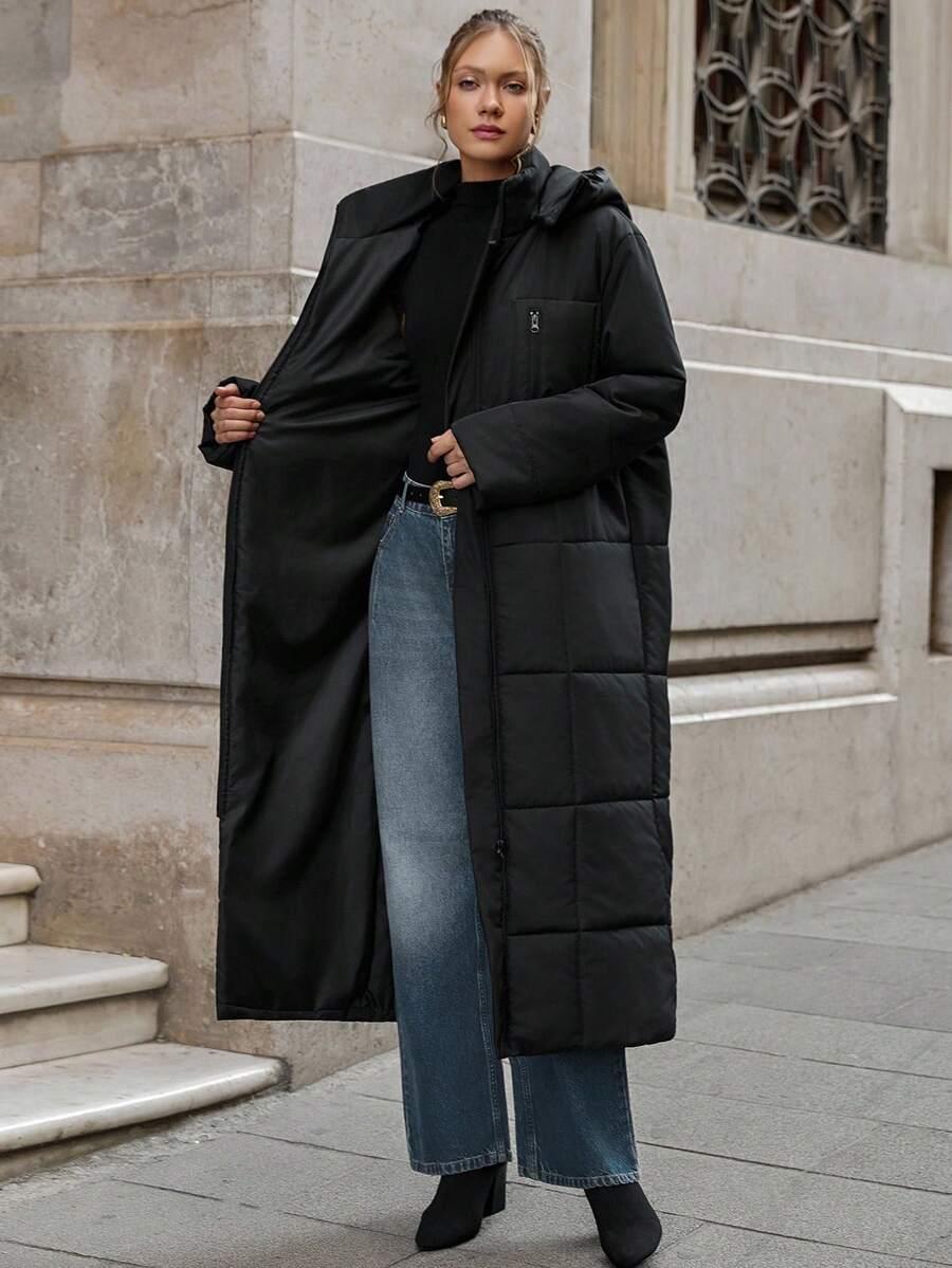 SHEIN CZARNA KURTKA KAPTUR W01__L