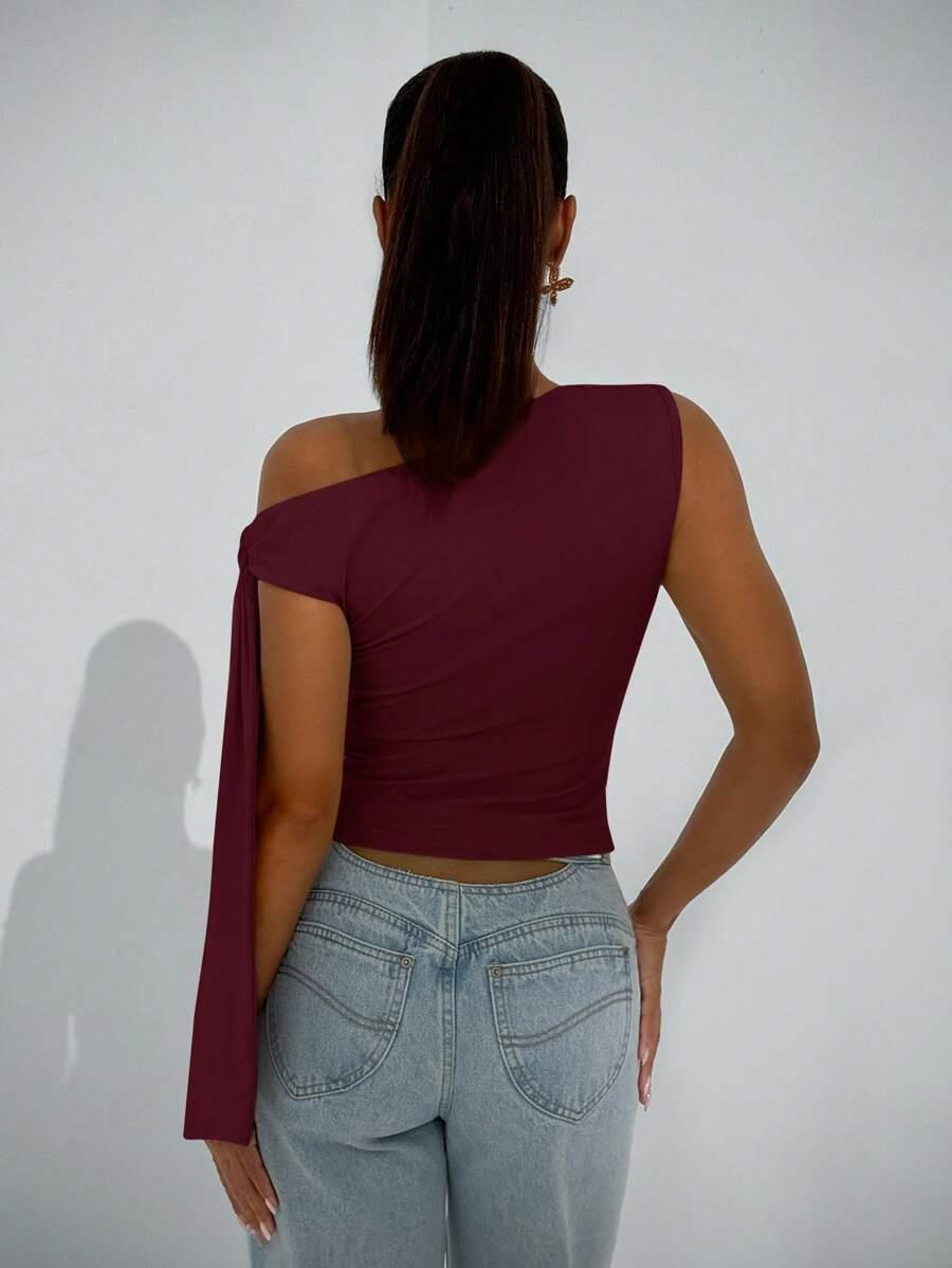 SHEIN ASYMETRYCZNA BLUZKA WIĄZANIE S06__S