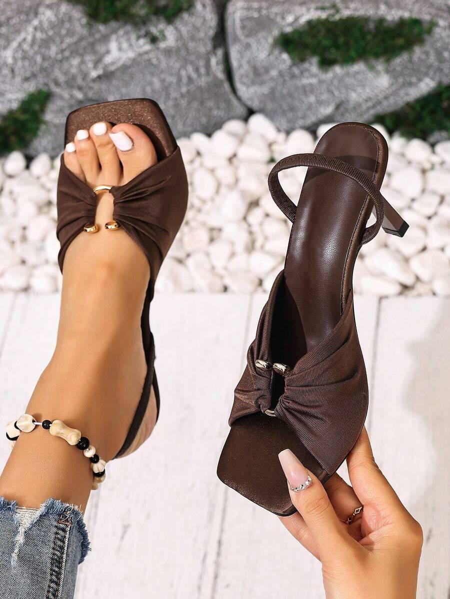 SHEIN BRĄZOWE SANDAŁY OBCAS S06__37,5