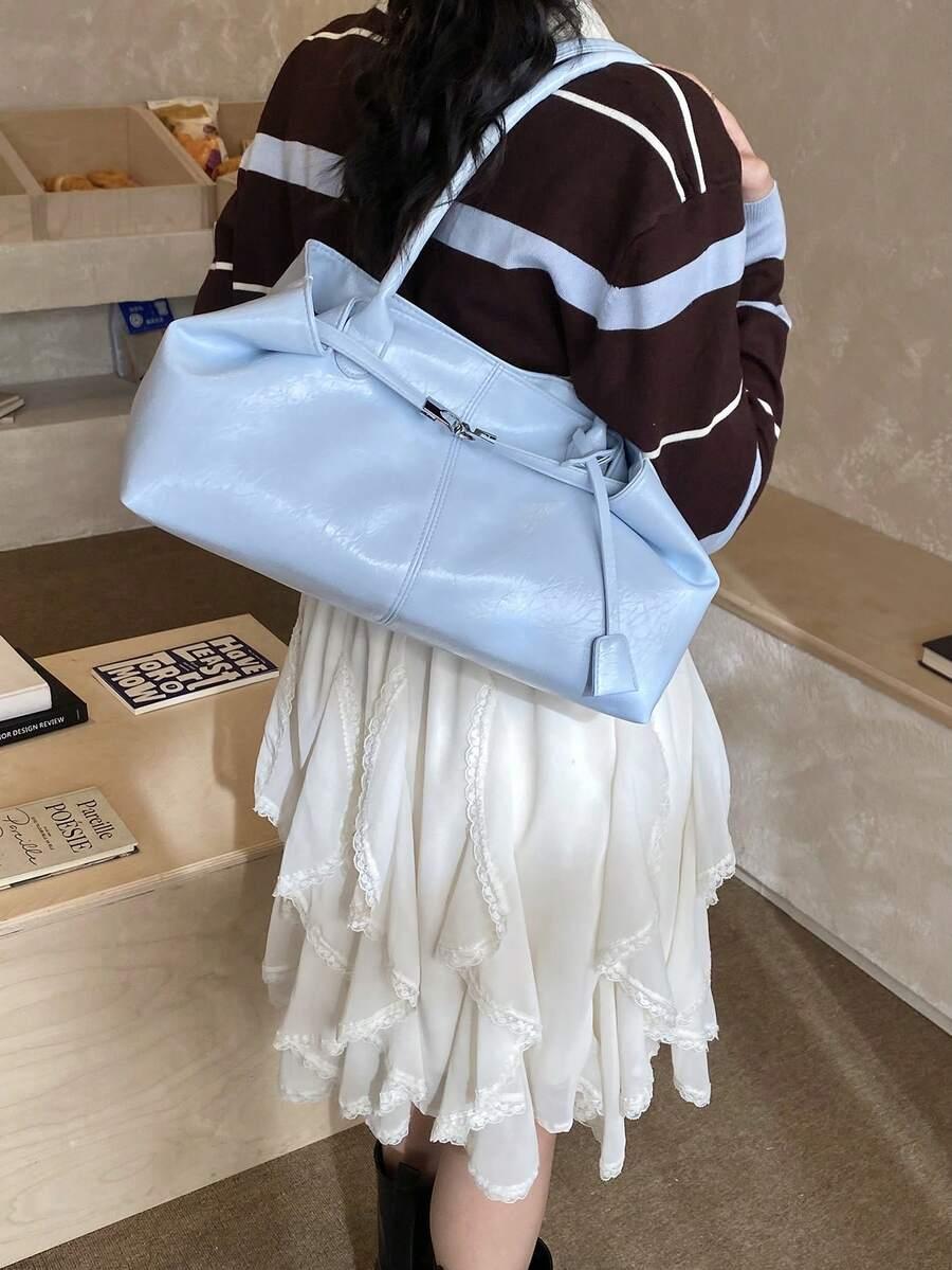 SHEIN NIEBIESKA TOREBKA NA RAMIĘ S07__36,5X12,5X21