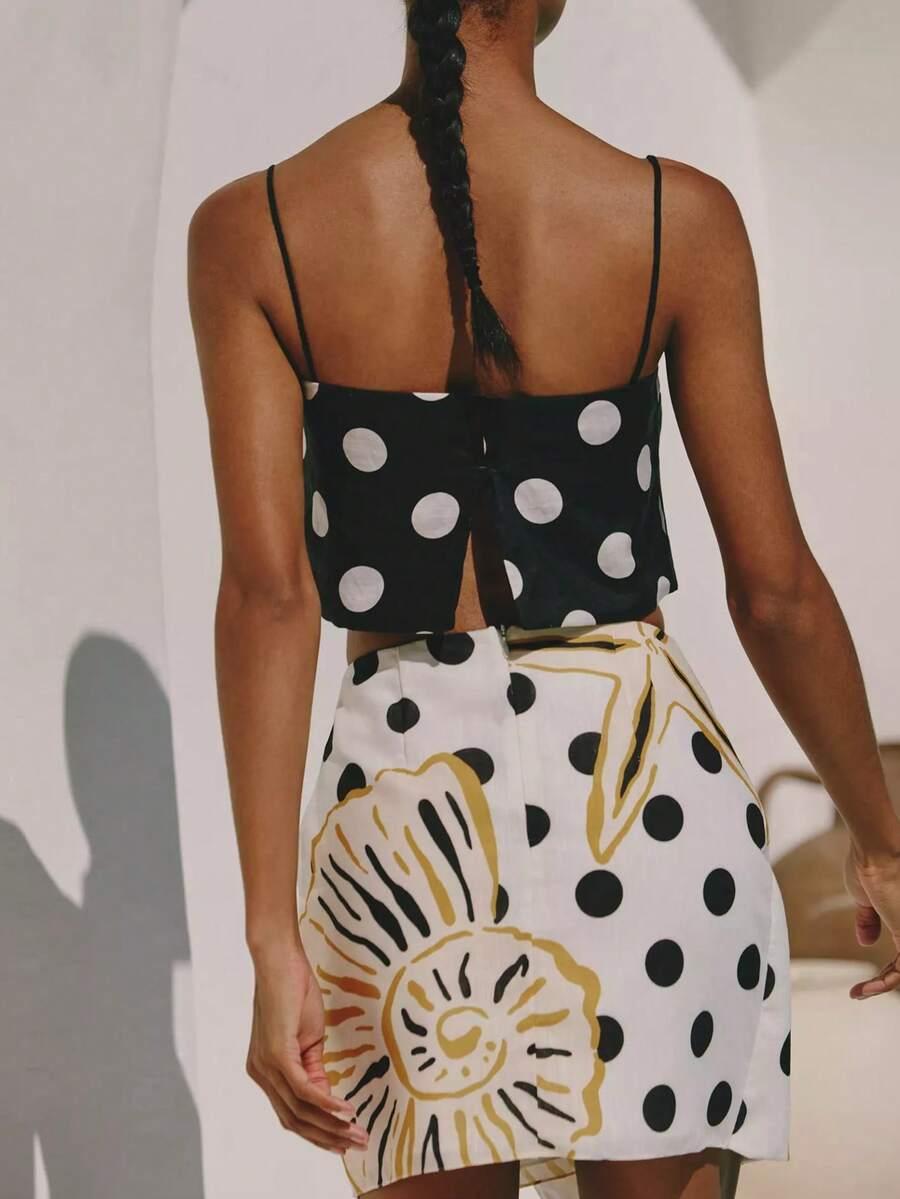 SHEIN TOP NA RAMIĄCZKACH MIX WZORÓW S06__L