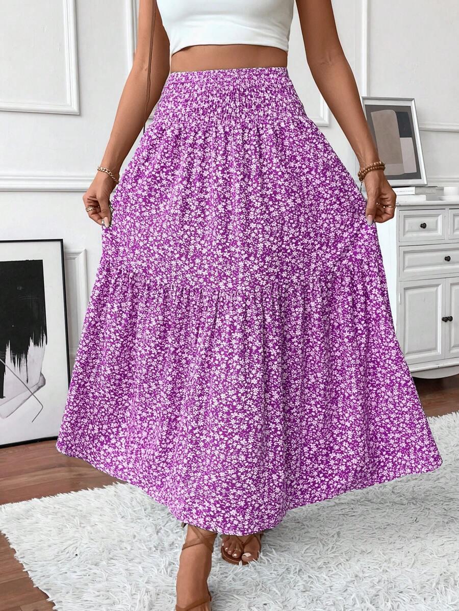 SHEIN SPÓDNICA MAXI KWIATY S06__S