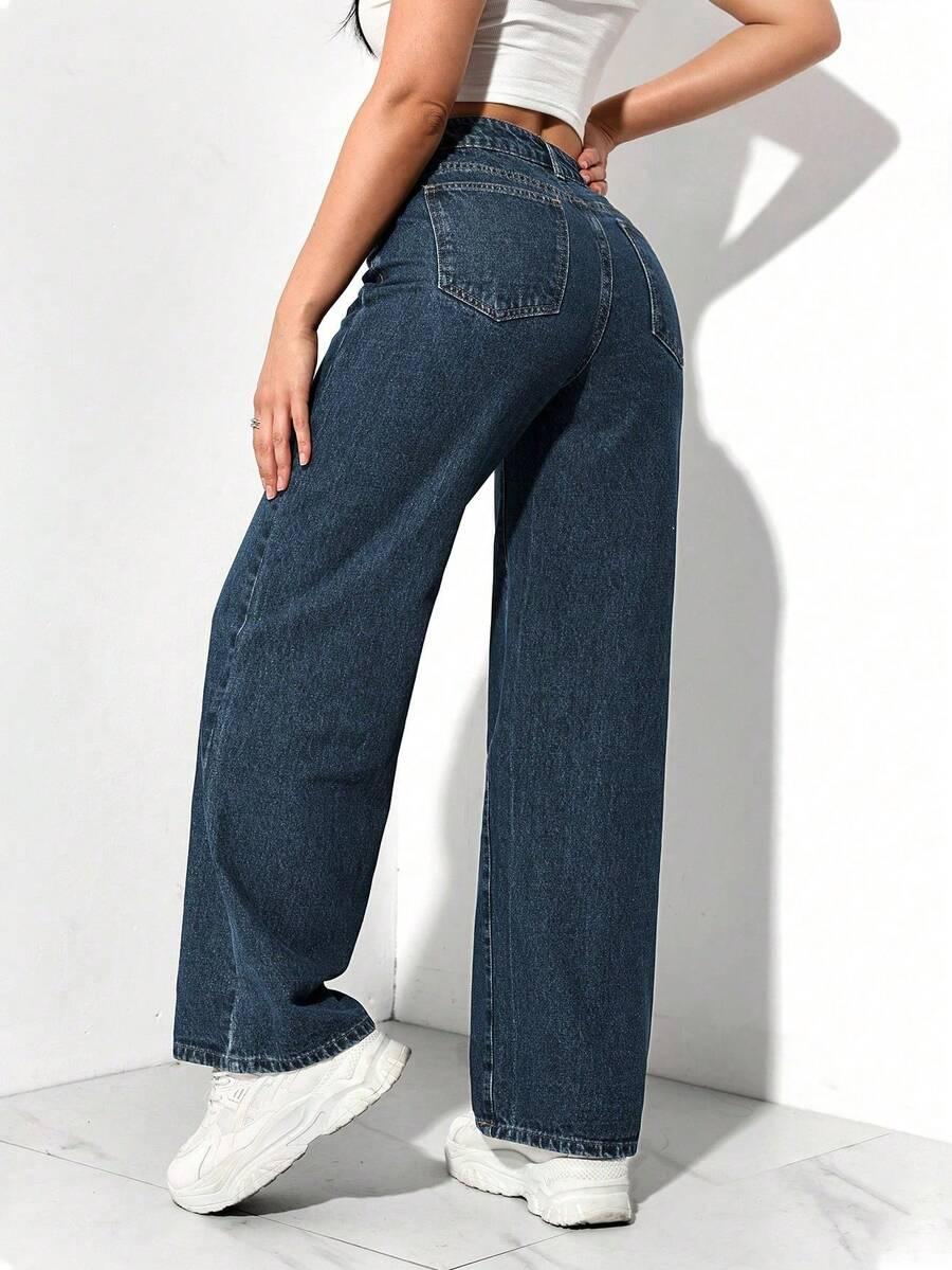 SHEIN SPODNIE JEANS WYSOKI STAN S06__M