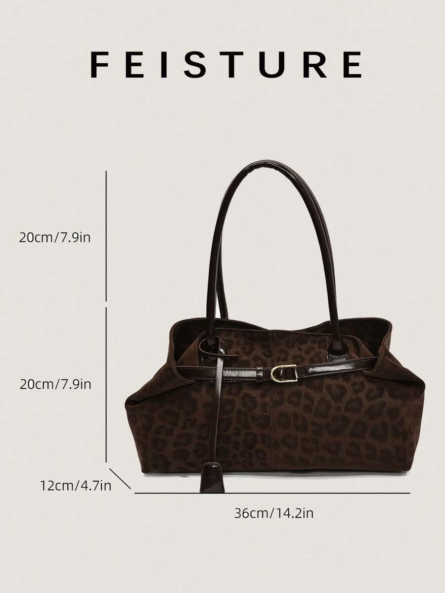 SHEIN BRĄZOWA TOREBKA ANIMAL PRINT S07__36X12X20
