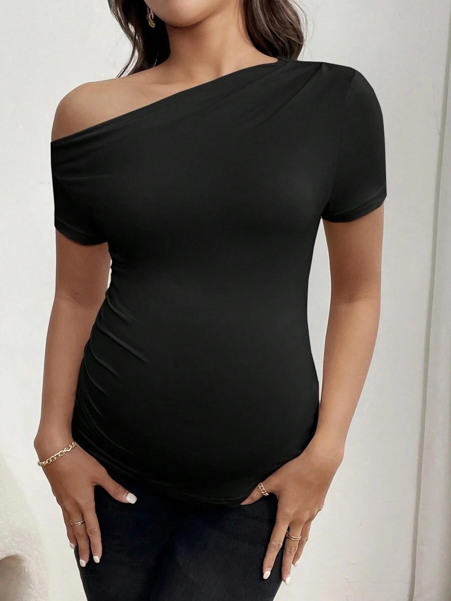 SHEIN CZARNA BLUZKA CIĄŻOWA S06__M