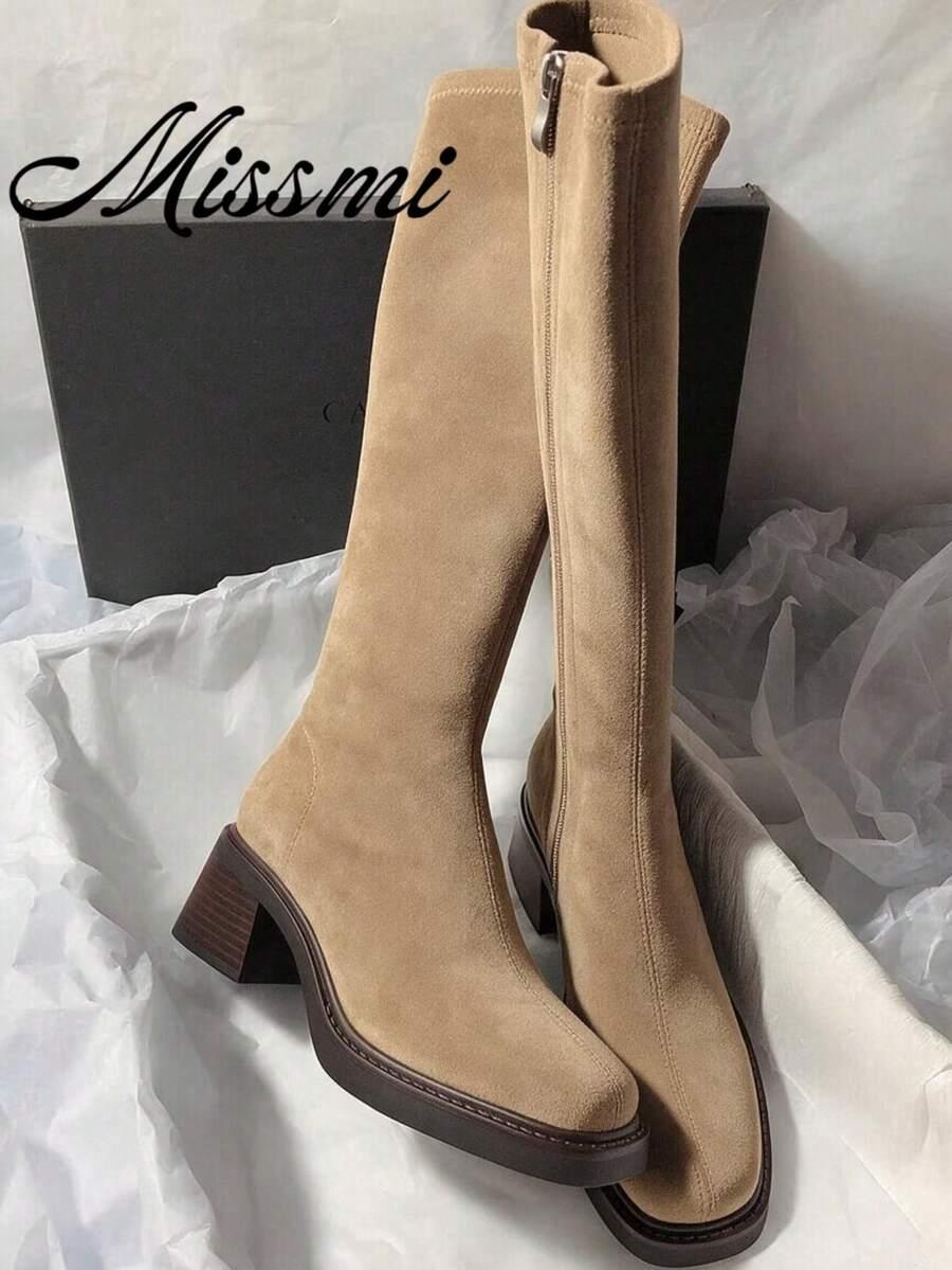 SHEIN BEŻOWA KOZAKI OBCAS W01__40,5