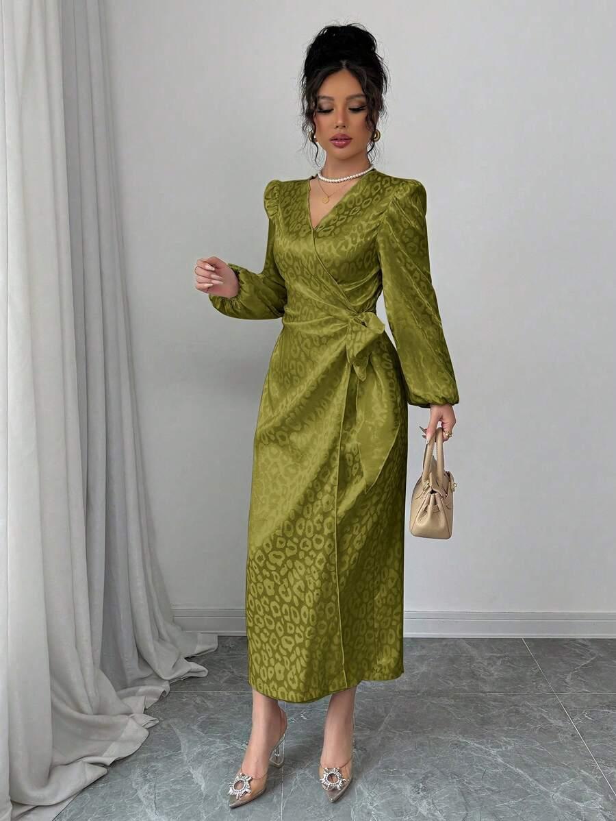 MODELYN ZIELONA MAXI SUKIENKA DŁUGI RĘKAW S06__M