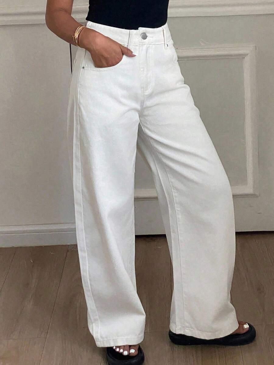 SHEIN BIAŁE SPODNIE JEANS S06__XL