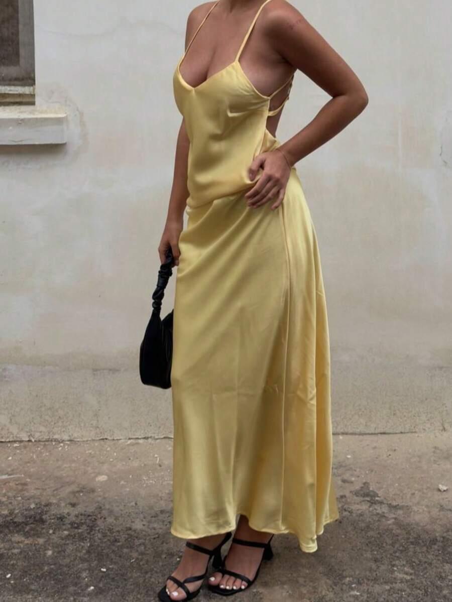 SHEIN ŻÓŁTA MAXI SUKIENKA S06__XS