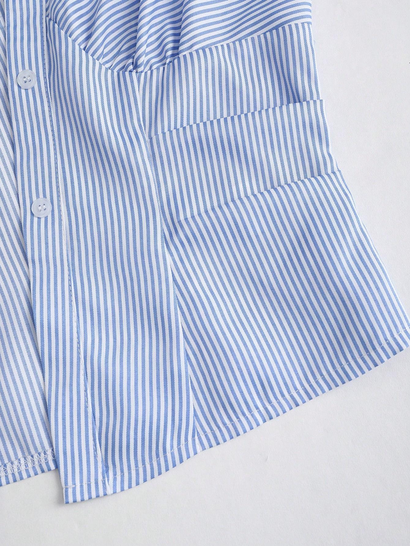 SHEIN TOP WZÓR PASKI GUZIKI S06__XS