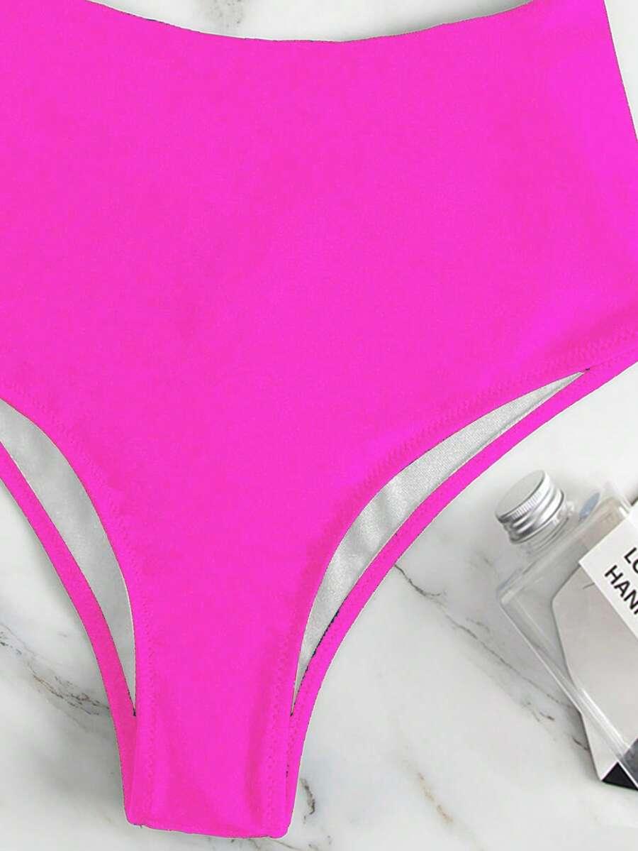 SHEIN RÓŻOWY JEDNOCZĘŚCIOWY KOSTIUM KĄPIELOWY S09__XL