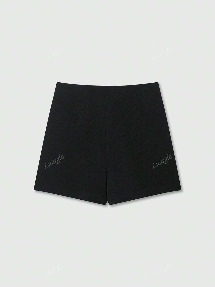 SHEIN CZARNE SPÓDNICO-SPODENKI ZIP PK01__XS
