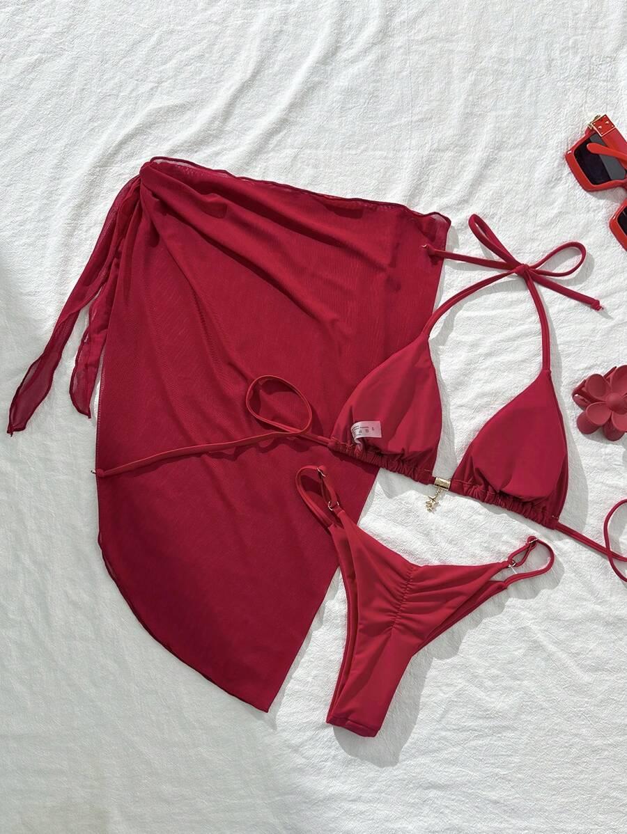 SHEIN DWUCZĘŚCIOWY STRÓJ KĄPIELOWY PAREO S09__M