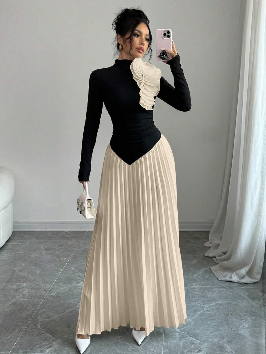 SHEIN PLISOWANA MAXI SUKIENKA S06__XL