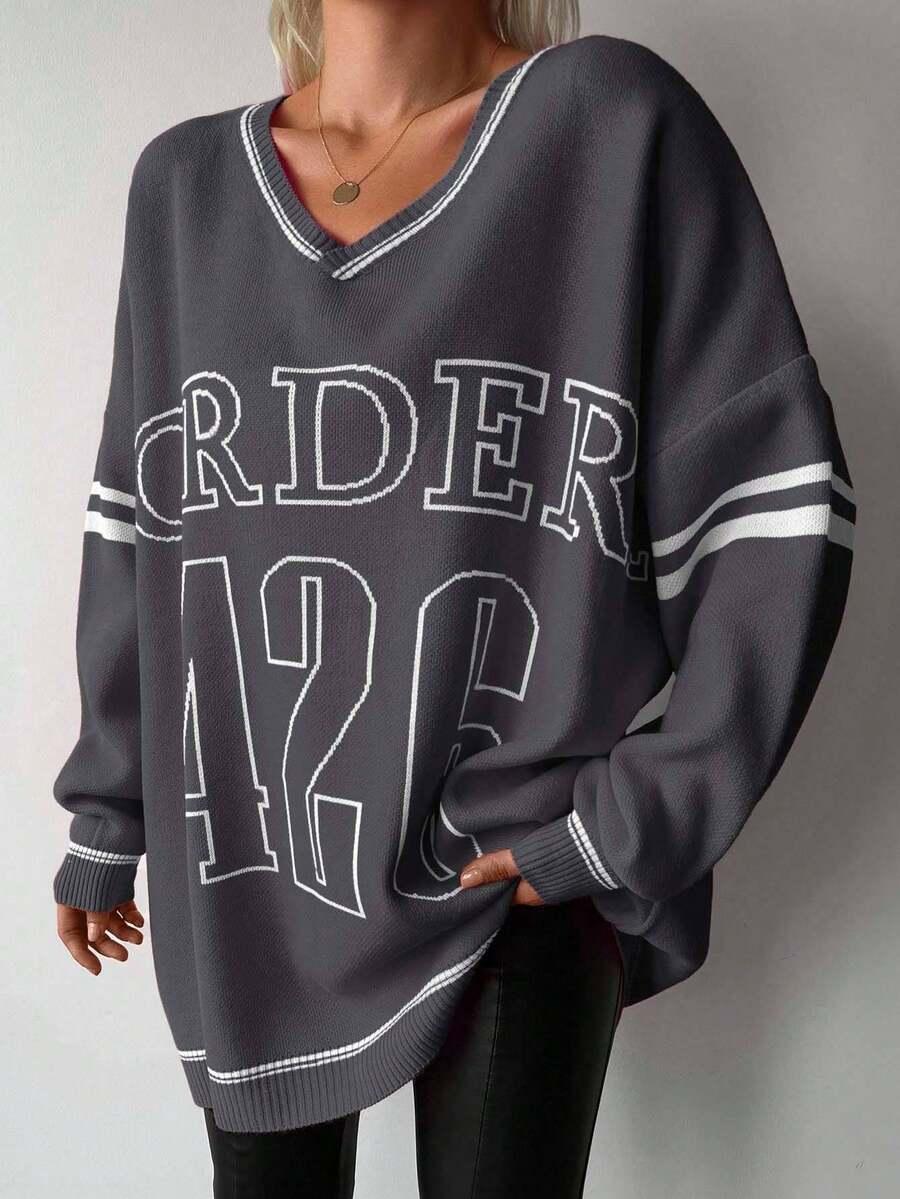 EURMUSE SWETER DŁUGI RĘKAW V NECK PK01__OS