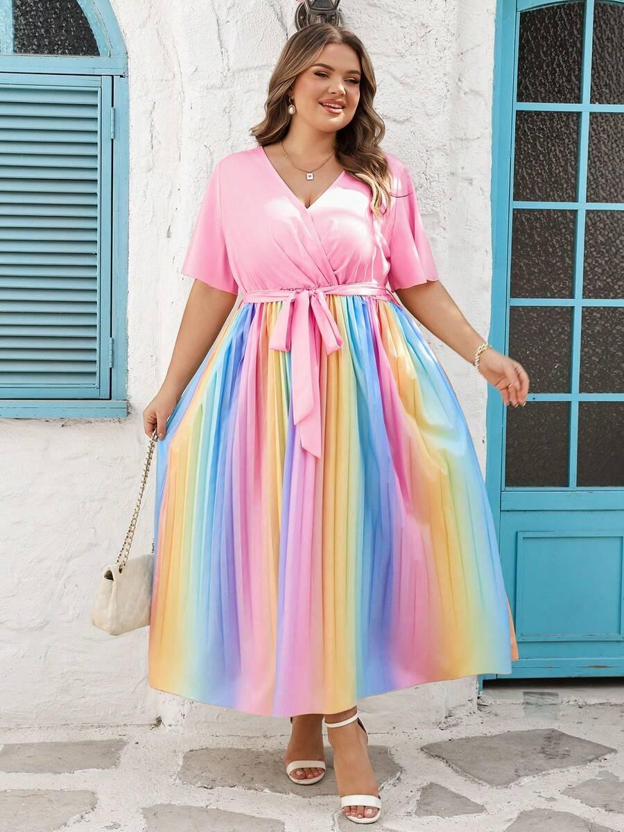SHEIN WIELOKOLOROWA PLISOWANA SUKIENKA S06__54