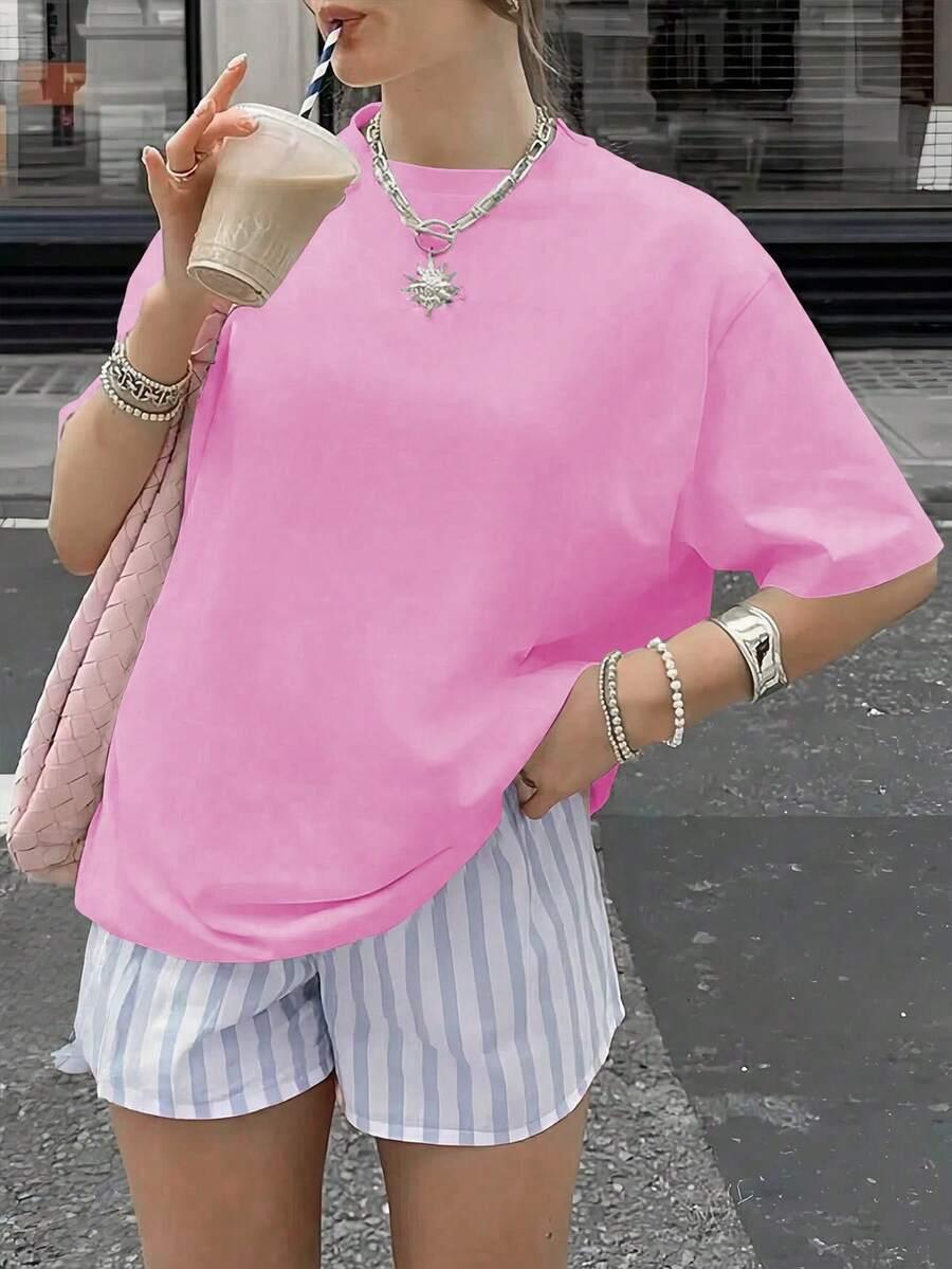 SHEIN RÓŻOWY T-SHIRT NADRUK S06__XXL