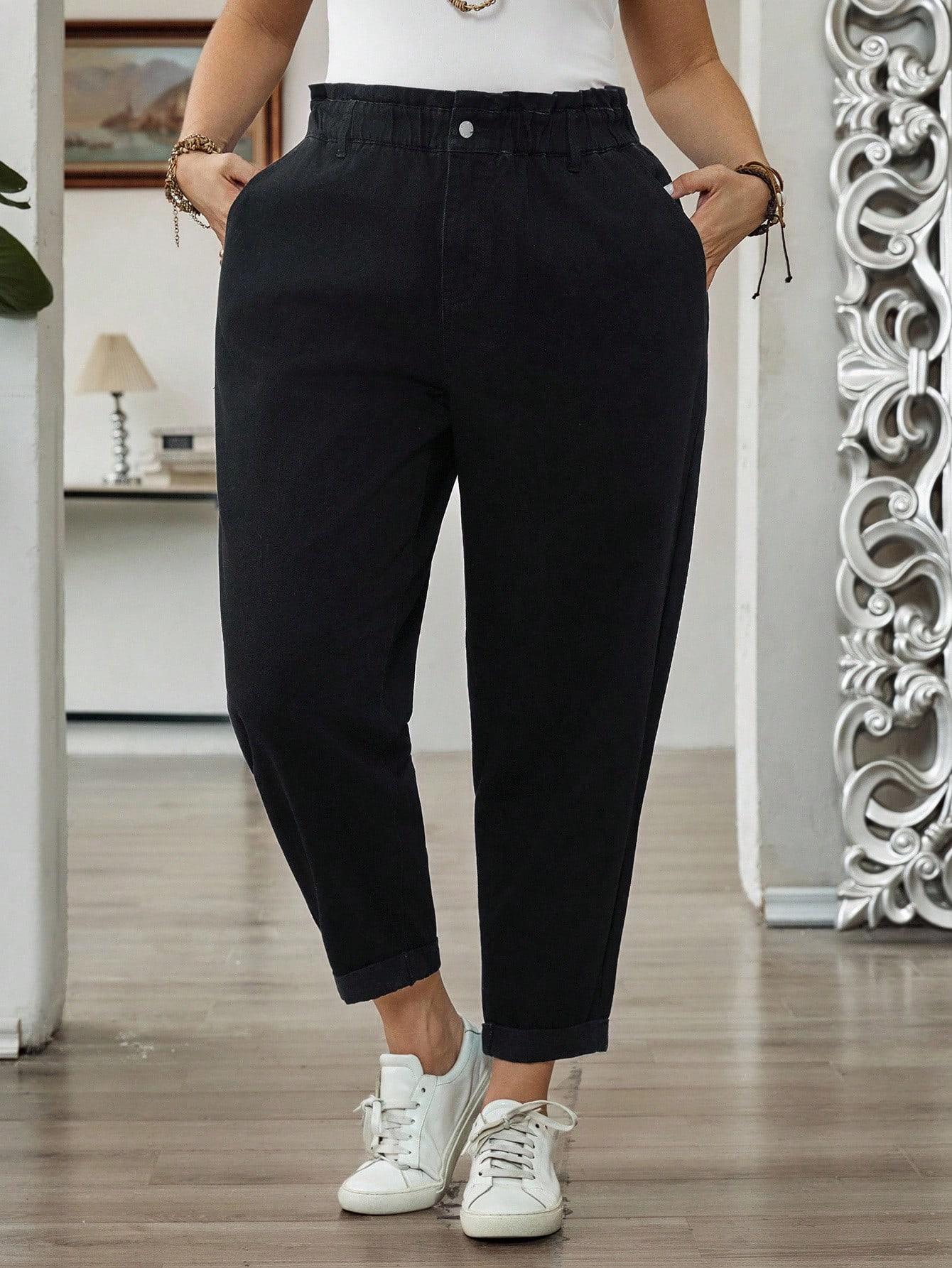 SHEIN CZARNE SPODNIE JEANS S06__56-58