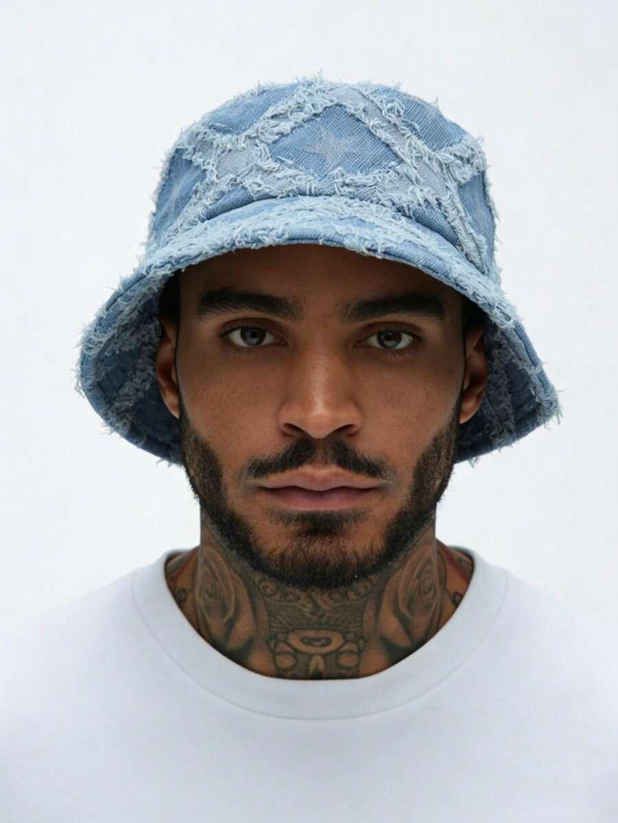 SHEIN NIEBIESKI JEANSOWY KAPELUSZ BUCKET S07__