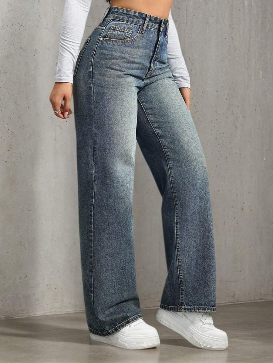 SHEIN NIEBIESKIE SPODNIE JEANS S06__158-162