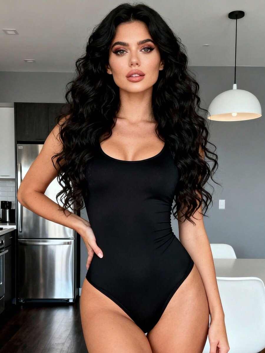 SHEIN CZARNE BODY NA RAMIĄCZKACH S06__XS