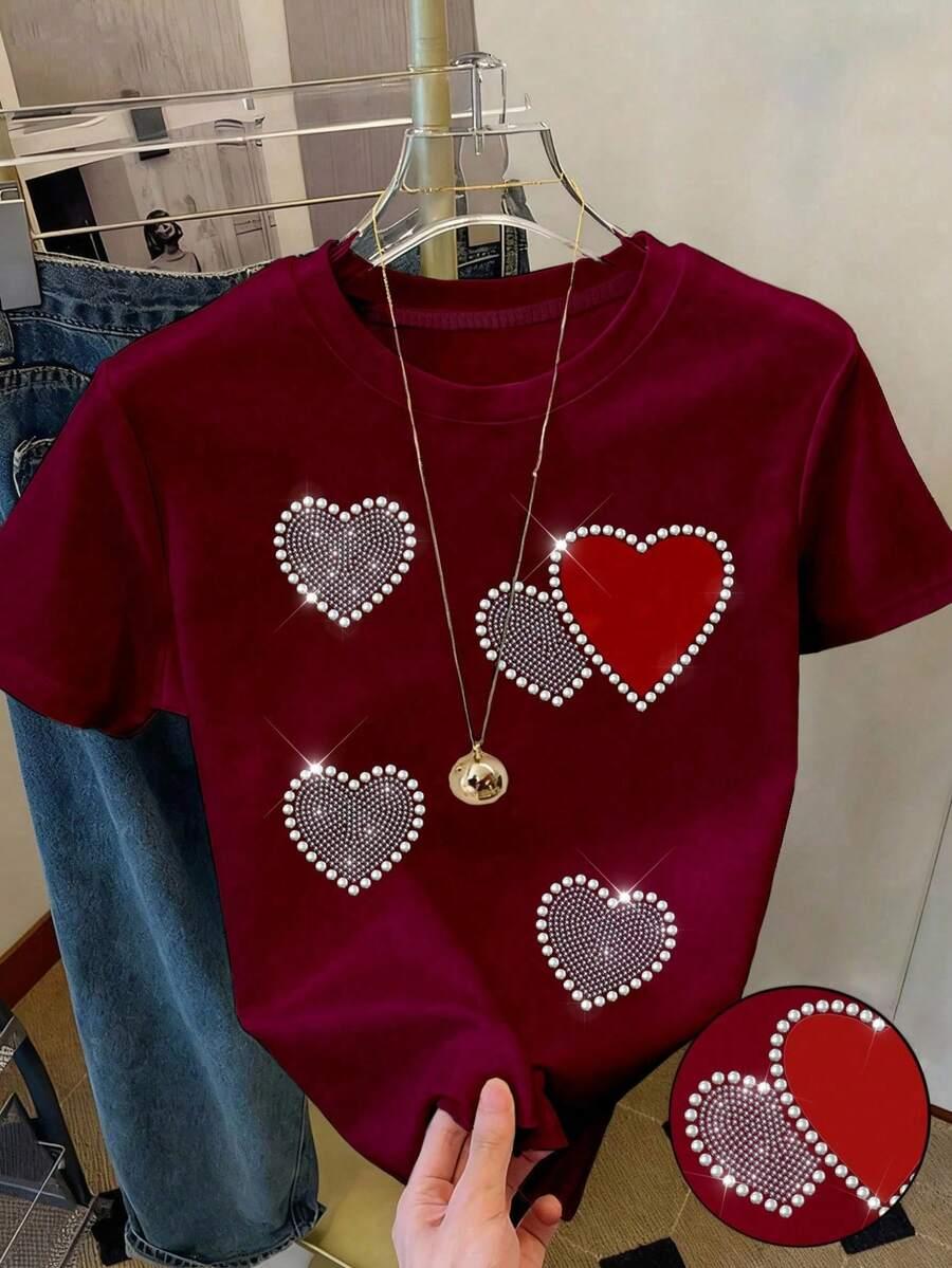 SHEIN CZERWONA BLUZKA PRINT S06__140-146