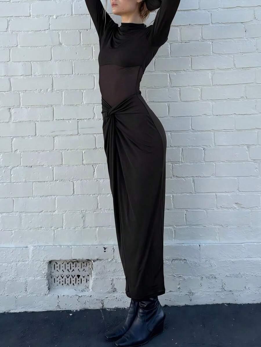 SHEIN CZARNA MAXI SUKIENKA S06__XS
