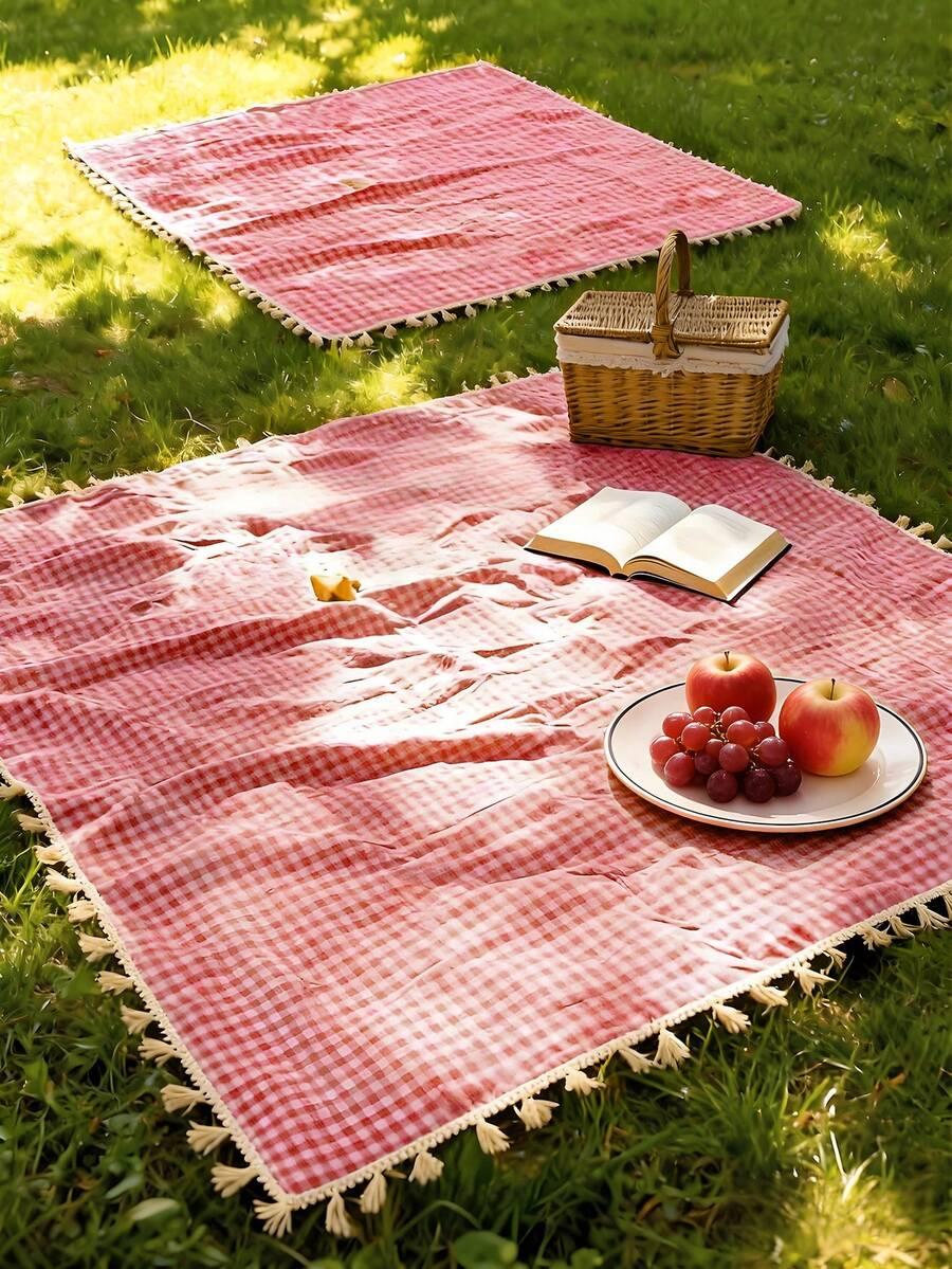 SHEIN KOC PIKNIKOWY WZÓR KRATKA S07__150X200