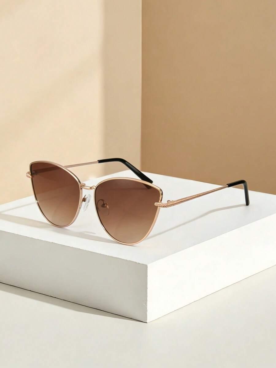 SHEIN BRĄZOWE OKULARY PRZECIWSŁONECZNE S07