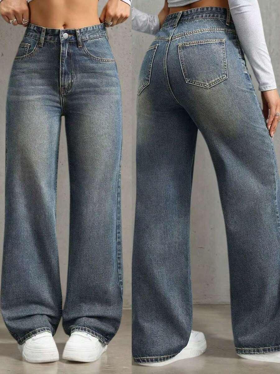 SHEIN NIEBIESKIE SPODNIE JEANS S06__158-162