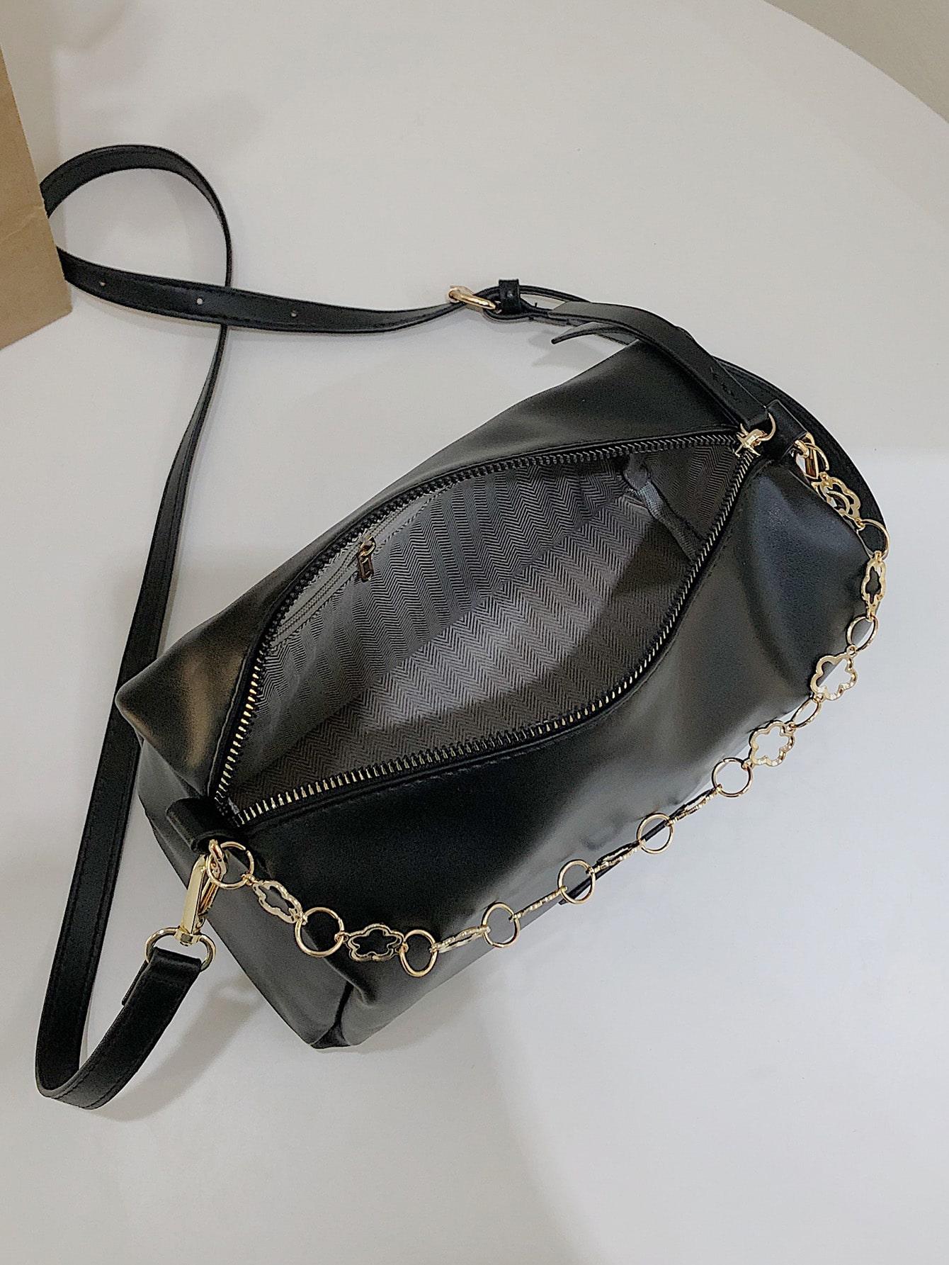 SHEIN CZARNA TOREBKA IMITACJA SKÓRY S07__25X13X16CM