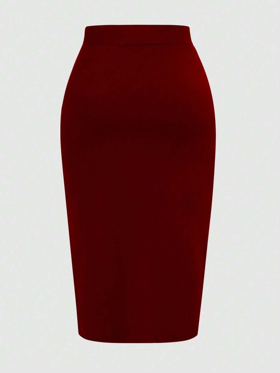 SHEIN CZERWONA MIDI SPÓDNICA S06__XXL