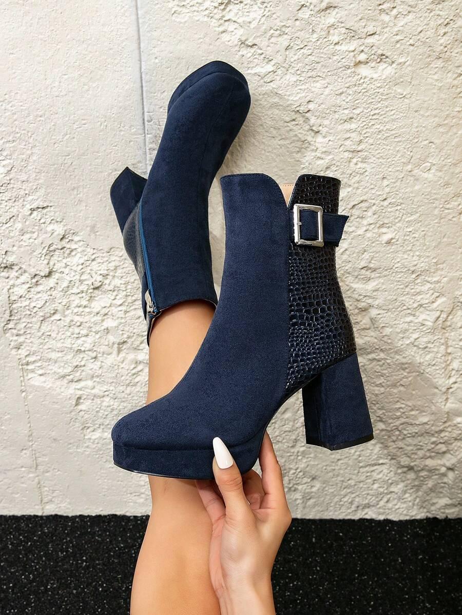 SHEIN NIEBIESKIE BOTKI ZAMEK OBCAS W01__40