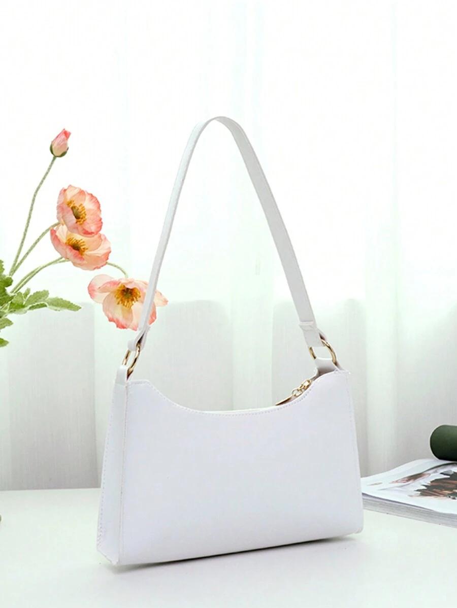 SHEIN BIAŁA TOREBKA NA RAMIĘ IMITACJA SKÓRY S07__22X6X14CM