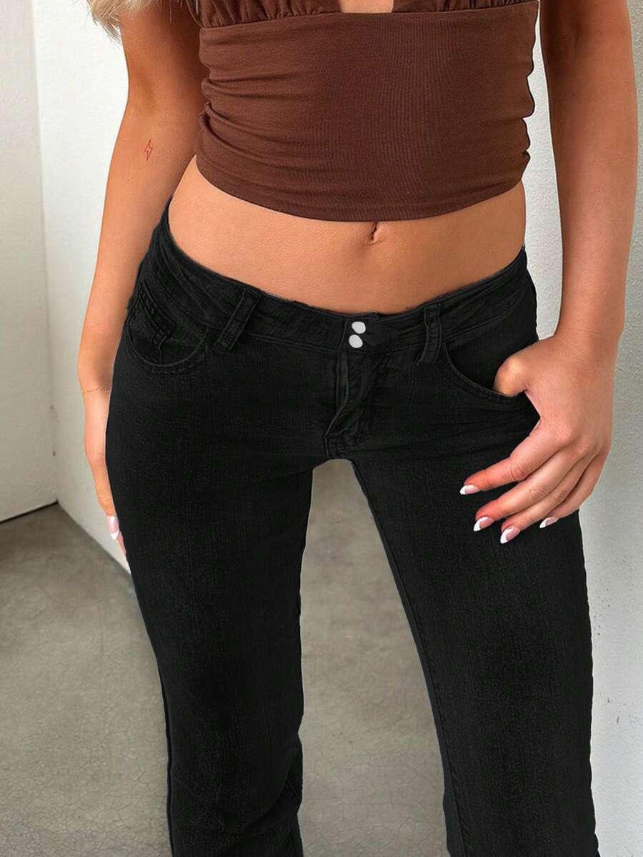 SHEIN CZARNE SPODNIE JEANS S09__S