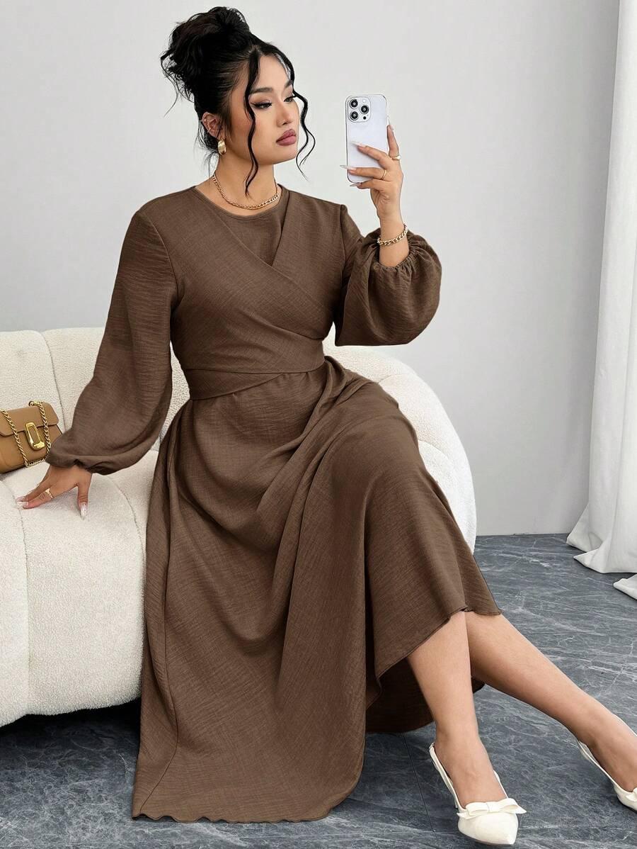 MODELYN BRĄZOWA MAXI SUKIENKA S06__48