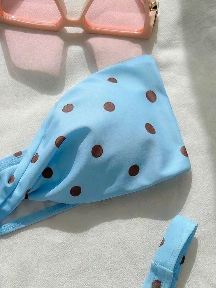 SHEIN DWUCZĘŚCIOWY STRÓJ KĄPIELOWY WZÓR GROSZKI S09__M