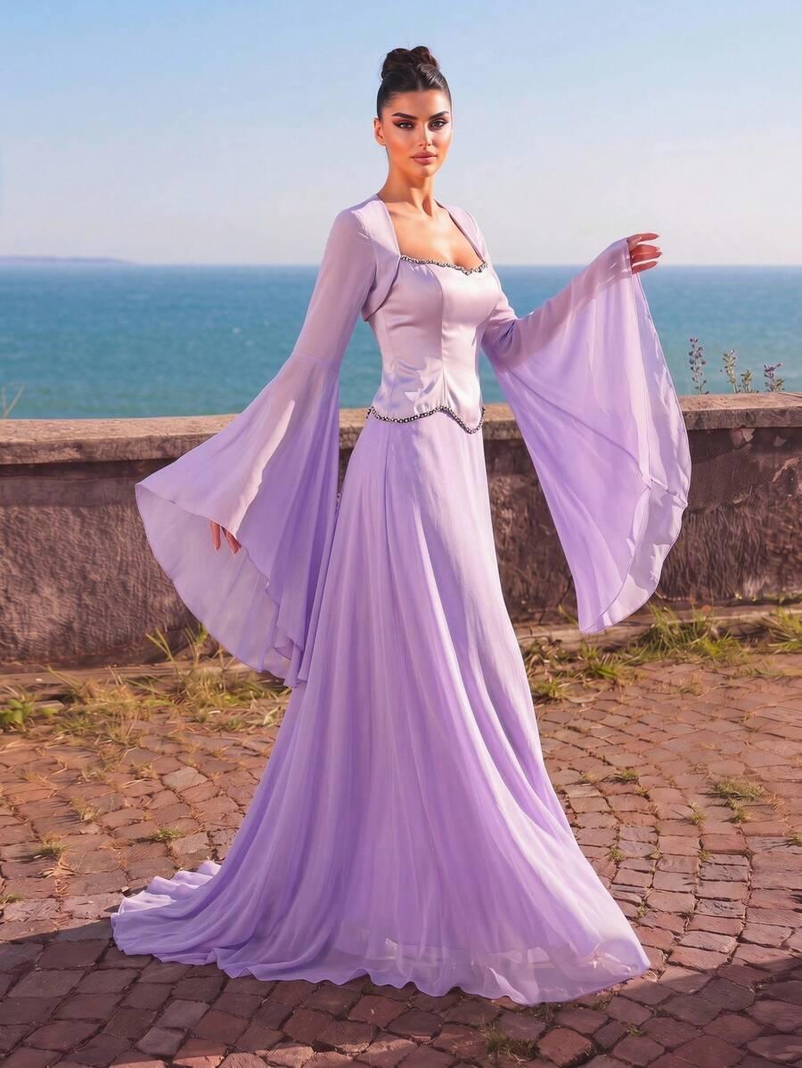 AUREIA FIOLETOWA MAXI SUKIENKA S06__M