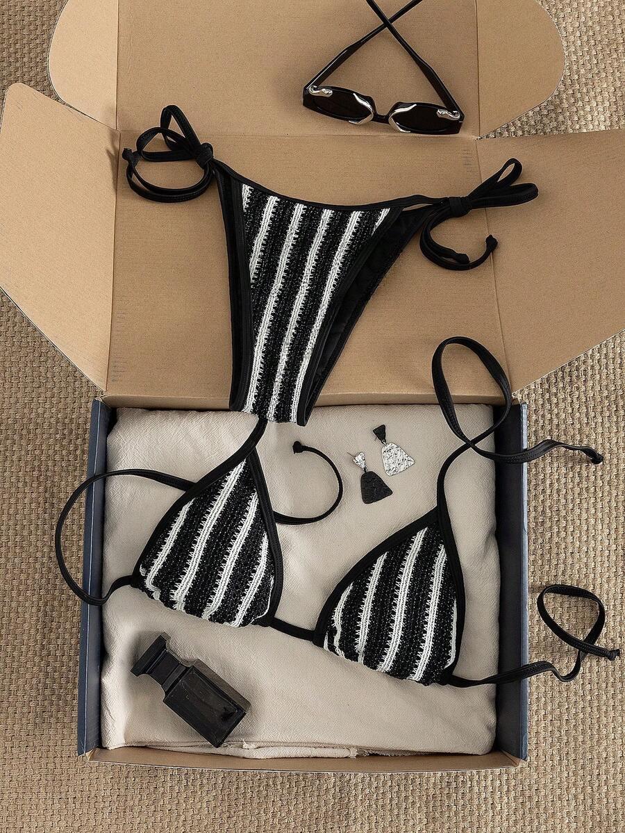 SWIM MOD DWUCZĘŚCIOWY STRÓJ KĄPIELOWY PASKI TEKSTURA S09__S
