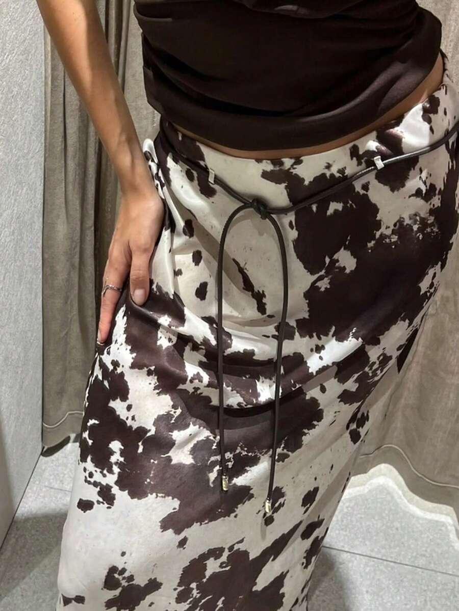 SHEIN MAXI SPÓDNICA ANIMAL PRINT S06__M