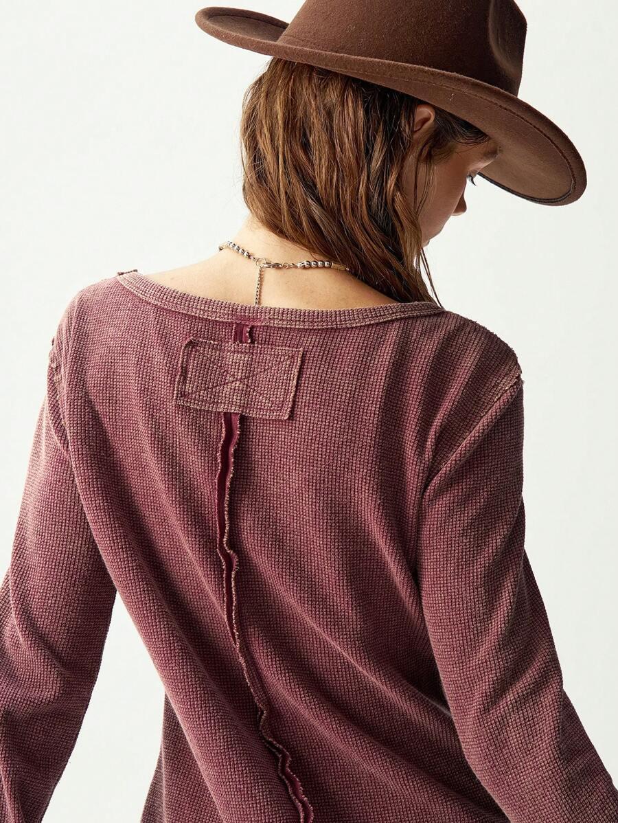 SHEIN BORDOWA BLUZKA TEKSTURA S06__S