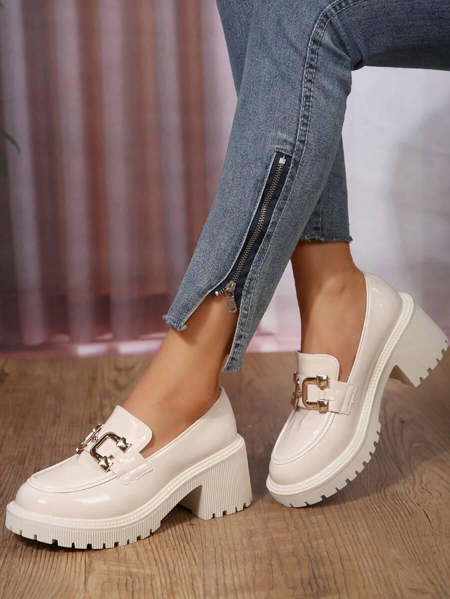 SHEIN BIAŁE MOKASYNY ZDOBIENIE S06__39