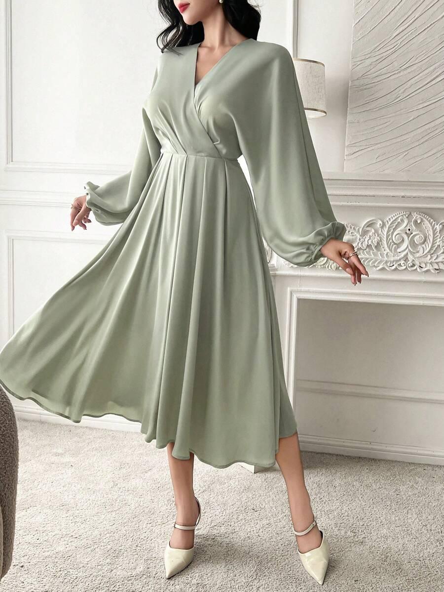 SHEIN ZIELONA SUKIENKA DŁUGI RĘKAW S06__XL